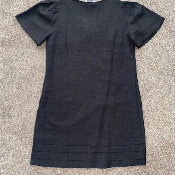 NWT NICOLE MILLER Original Black Linen Short Sleeve VNeck Dress Medium - Picture 11 of 16